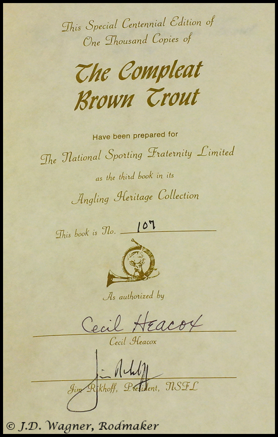 The Complete Brown Trout Cecil Heacox, Limited Edition 107/1000 