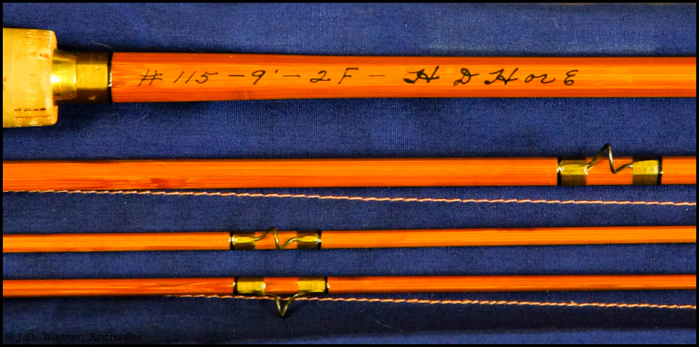 Vintage Heddon Bamboo Rod, J.D. Wagner, Agent
