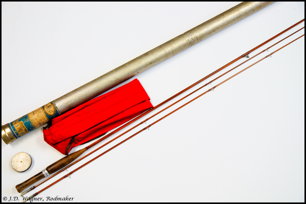 Vintage Orvis Deluxe Cane Rod, J.D. Wagner, Agent